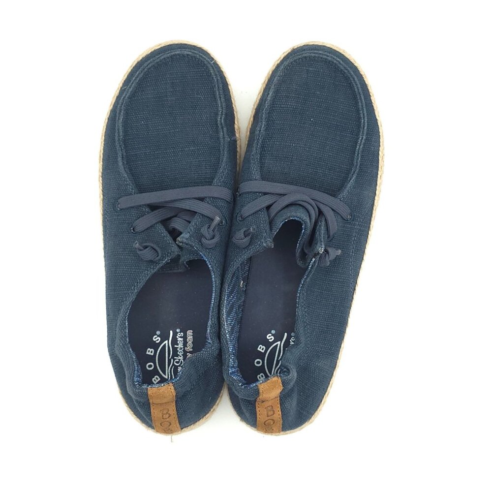 Bobs By Skechers Women's Espadrille Slip-On Shoes Navy Size 7 Canvas Casual - Picture 3 of 8